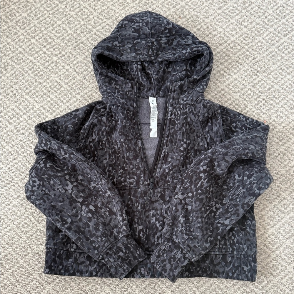 Lululemon Athletica Gray Patterned Half-zip Oversized Hoodie